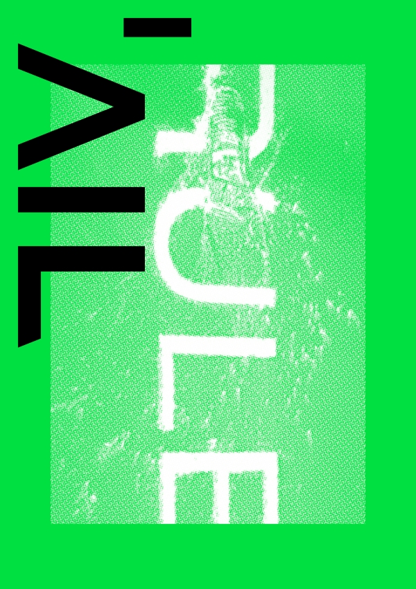 Grünes AIL Poster mit verpixeltem Foto