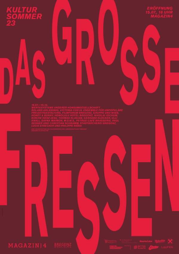 Poster in rot mit Schriftzug
                                          