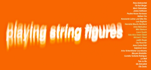 playing string figures Blurred lettering playing string figures