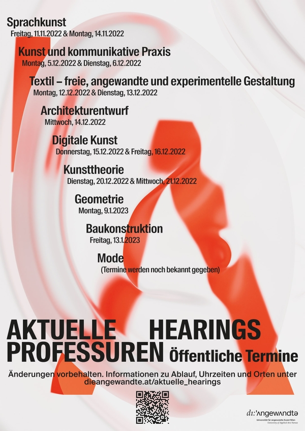 Design of the hearings for professorships.