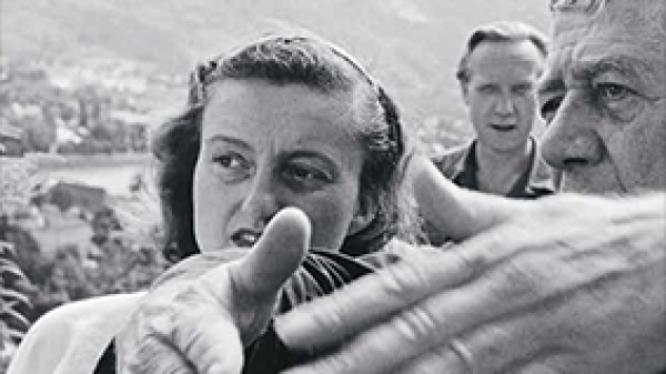 Book cover: A black and white photo showing Oskar Kokoschka and one of his female
                                          students looking into the same direction; in the foreground Kokoschka's gesturing hands