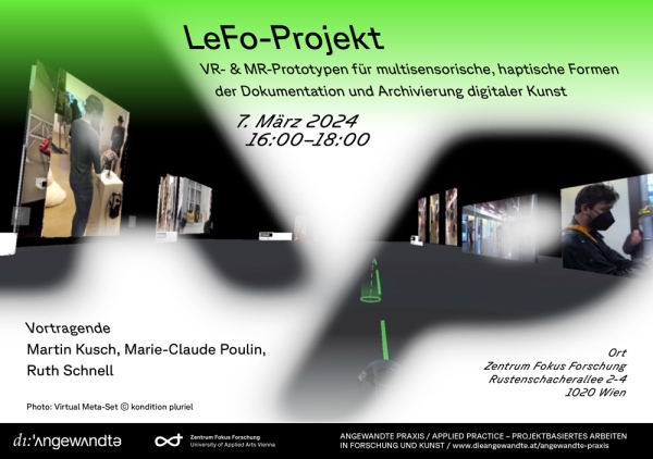Poster with canvases in the background